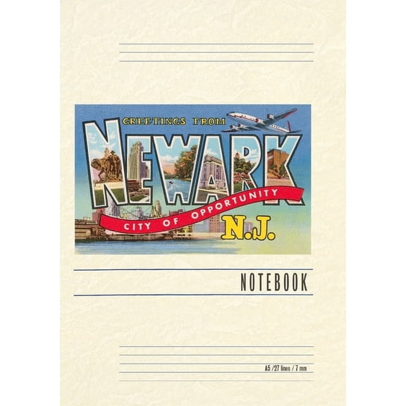 Vintage Lined Notebook Greetings from Newark, New Jersey, (Paperback)