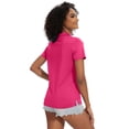 thumbnail image 2 of Tyhengta Women's Golf Polo Shirts Collared V Neck Short Sleeve UPF 50+ Quick Dry Tennis Shirt Dry Fit Moisture Wicking Red M, 2 of 7