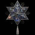 thumbnail image 6 of Northlight 10" Silver Snowflake Lighted Christmas Tree Topper - Blue Lights, 6 of 7