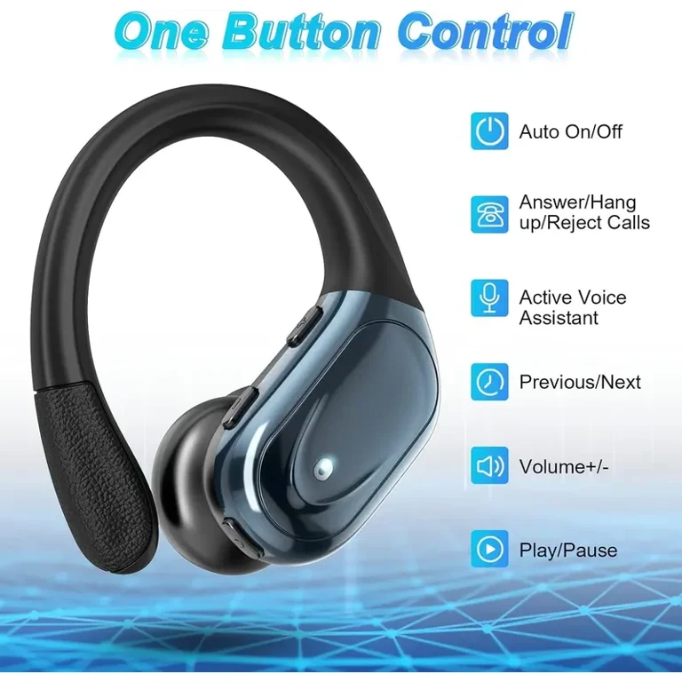 BX17 Wireless Headphones, Bluetooth 5.3 Earphones with Earhooks