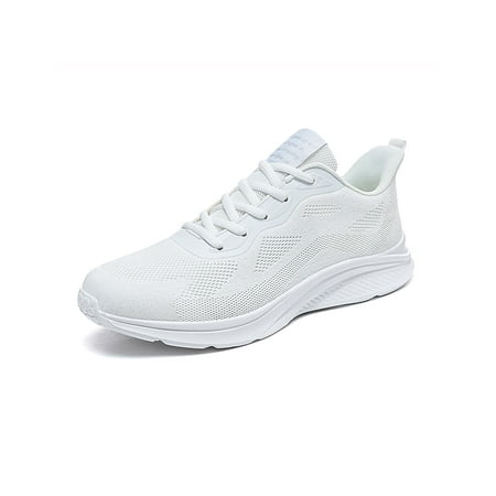 

Ritualay Men Comfort Sneakers Breathable Athletic Shoes Fitness Workout Walking Sneakers Lightweight Running Shoes White 9.5