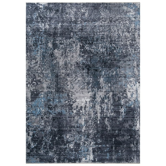 Allstar Living Room Area Rug with Weathered Texture design in Blue