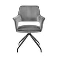thumbnail image 2 of Hadley Dining Room Accent Chair in Gray Velvet with Black Finish, 2 of 8