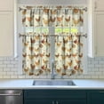 thumbnail image 3 of Kitchen Curtains 36 Inch Short - 3 Panel Set with Cute Farmhouse Egg & Chicken Print, Rod Pocket Window Curtain, 100% Polyester for Rustic Coop, Farm Kitchen, Easy Wash, 3 of 6