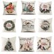 thumbnail image 1 of Juego de fundas de almohada navideñas de lino de arpillera de 45 x 45 cm (juego de 4), 1 of 2