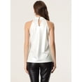thumbnail image 3 of Sparkle sin mangas halter top para mujer fiesta club cóctel chaleco camisa tanque camisola top Blanco S, 3 of 6
