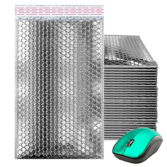 Silver Metallic Bubble Mailers, Waterproof Padded Envelopes, 250 Count, 6.5 x 10.5 in