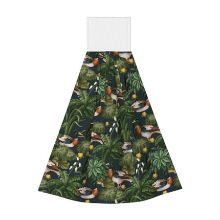 

Kdxio Mallard Ducks And Water Hand Towel with Loop Hanging Towel Absorbent Tie Towels for Kitchen Tea Bar Bathroom Decor