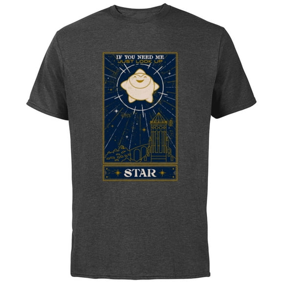 Disney Wish Star Rosas If You Need Me Just Look Up - Short Sleeve Cotton T-Shirt for Adults - Customized-Charcoal