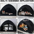 thumbnail image 2 of Full Size Bed Tent Canopy: Lights & Flags Indoor Floor Bed Kids Tent Playhouse - Space Blackout Sleeping Tents Indoor Breathable Portable Cottage Drafty Room Floor (Large Black), 2 of 14