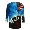 thumbnail image 5 of Womens Independence Day T Shirts Vintage Printed Tees The Statue of Liberty Graphic T-Shirts Scooped Neck 3/4 Sleeve Tops Causal Retro American Flag Tunic Blouses Workout Going Out Clothes, 5 of 5