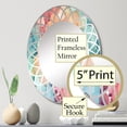 thumbnail image 3 of Designart "Enchanted Spills Pink Teal Harmony" Abstract Round Wall Mirror - Modern Oval Printed Decorative Oversized Mirror - Multiple Color Options, 3 of 4