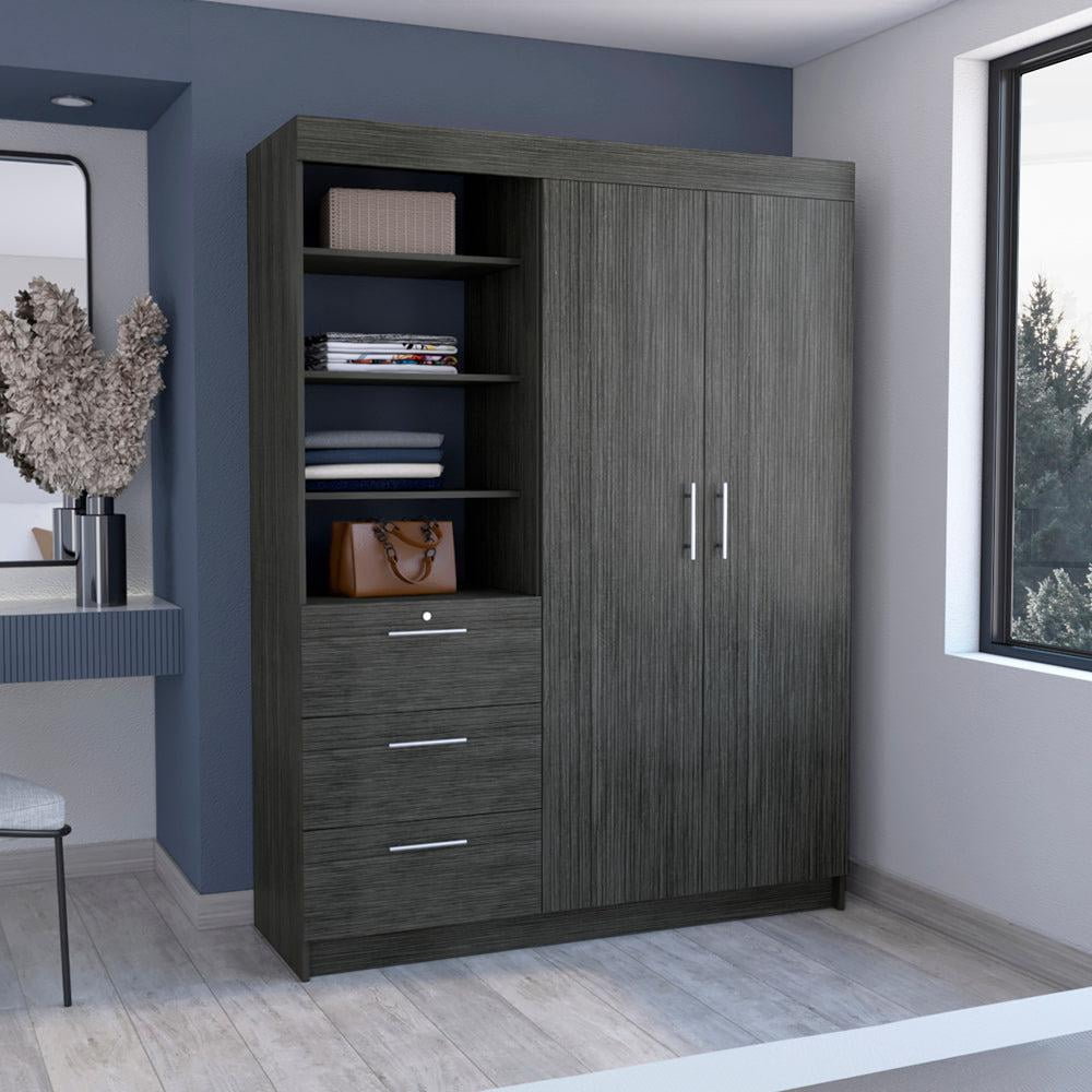 Manhattan Comfort Gramercy 3-Sectional Wood Wardrobe Armoire