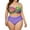 Purple, variant on WREESH Womens High Waisted Bikini Set Plus Size Summer Girls Large Size Cool Separate Swimsuit Two-Piece Set Beach Bathing Suit Purple