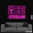 thumbnail image 2 of Craftnamesign Ice Cream Neon Sign, Ice Cream Shop Decor, Shop LED Signage, 2 of 4