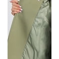 thumbnail image 5 of DARING DIVA Women's Notched Lapel Double Breasted Raglan Sleeve Coat Pea Green S, 5 of 6