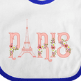 thumbnail image 4 of Inktastic Pink Paris Eiffel Tower with Flowers Boys or Girls Baby Bib, 4 of 4
