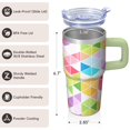 thumbnail image 3 of Insulated 20oz Geometric Textured Tumbler with Handle, Stainless Steel Double Wall Travel Coffee Mug Leak Proof Design, 3 of 5
