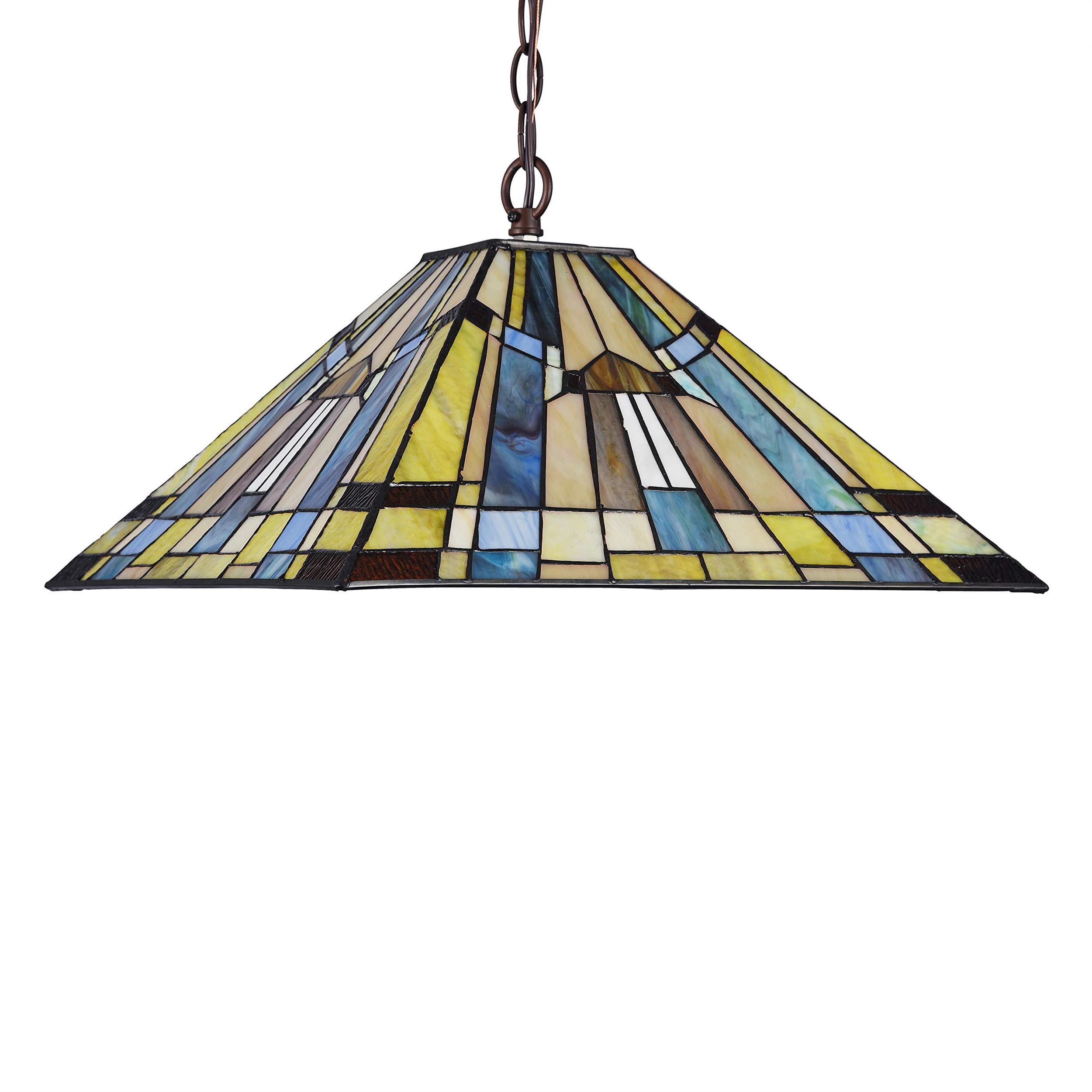 CHLOE Kinsey Tiffany-style 2 Light Mission Hanging Pendant Fixture 16" Shade