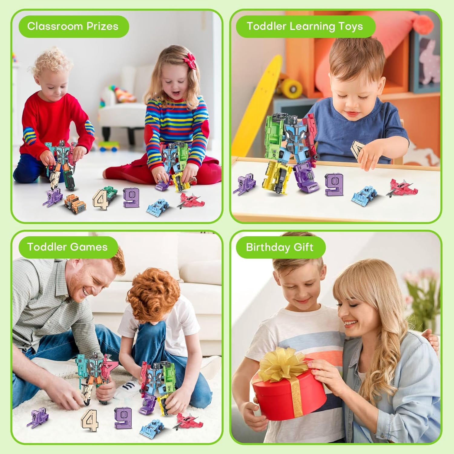 HYPERLIVING Transforming Toys for Kids - Transformable Number Robots, Number Blocks for Learning & Play, Buildable Robot Set for Toddlers Ages 3-8, STEM Educational Toys for Boys & Girls Gifts