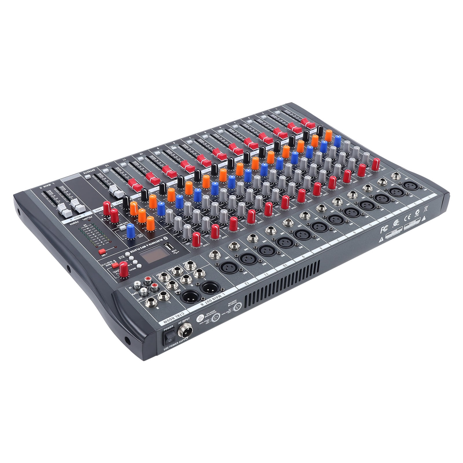 ToppiJoy 12-Channel Professional Audio Mixer, Sound Mixer, Stereo Mixer