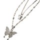 thumbnail image 2 of Collar de mariposa Collar Collar en capas Mujeres Joyas de cuello de encogimiento de mariposa, 2 of 4