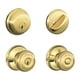 thumbnail image 1 of Cerradura de puerta Schlage FB50N V GEO 505 B60 con llave similar de latón, 1 of 6