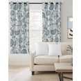 thumbnail image 2 of Boho Teal Green Floral Blackout Curtains 72 Inches Long for Bedroom, Vintage Farmhouse Paisley Leaf Thermal Insulated Room Darkening Black Out Window Curtain Panels Grommet Drapes for Living Room, 2 of 8