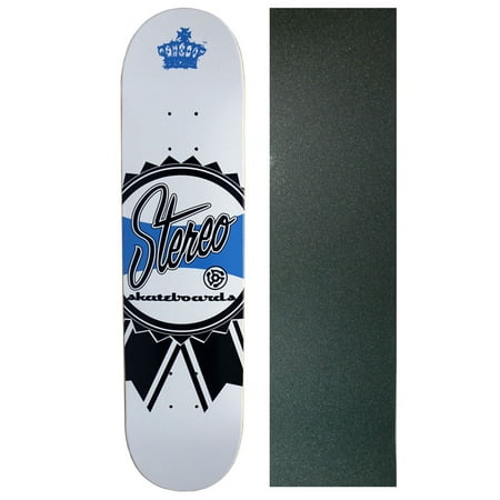 STEREO Skateboard Deck BOTTLE CAP LOGO 7.75 Black GRIP