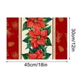 thumbnail image 2 of Luckky Watercolor Poinsettia Red Christmas Placemats Set of 4, 12x18 Inch Seasonal Winter Christmas Table Mats for Party Kitchen Dining Decoration (D), 2 of 7