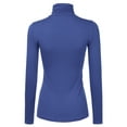 thumbnail image 3 of Doublju Women's Basic Slim Fit Sweater Long Sleeve Turtleneck T-Shirt Top Pullover, 3 of 4