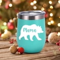 thumbnail image 4 of Mama Bear Wine Glass Tumbler 12 Z Insulated Stainless Steel Travel Mug with Straw for Mom Birthday Mothers Day Cute Mom Cups, 4 of 6