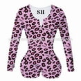 thumbnail image 2 of Women Sexy V-Neck Short Sleeve Bodycon Bodysuit Button Sleepwear Jumpsuit Shorts Rompers, 2 of 6