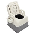 thumbnail image 1 of Commode Chair For Toilet, Odor Control Soft Padded High Load Capacity Bedside Commode With 2 Buckets For Pregnant, 1 of 8