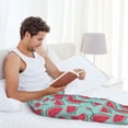 thumbnail image 4 of Uemuo Watermelon Pattern Men's Wide Leg Palazzo Lounge Pants with Pockets Light Weight Loose Comfy Casual Pajama Pants-Small, 4 of 9
