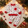 thumbnail image 4 of enyan Toddler Baby Boy Fall Clothes Winter Outfit Long Sleeve Pullover Sweatshirts Tops+Pants 2PCS Sets White,18-24 Months, 4 of 6
