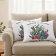 thumbnail image 2 of Tropical Plants Outdoor Waterproof Pillow Covers, Country Summer Botanical Cactus Plants Decorative Rectangle Throw Pillowcase Sofa Cushion Sham for Patio/Couch/Chair, 20"x12" 2 Pack, 2 of 8