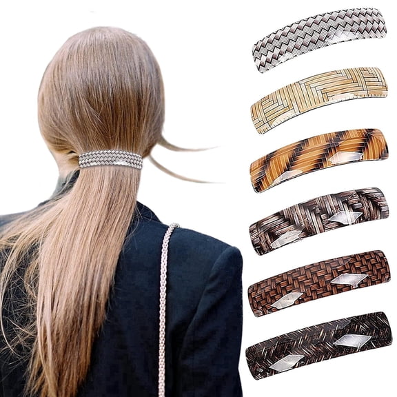 6 Pcs Large Acrylic Snap Hair Clips, French Vintage Barrettes for Women and Girls