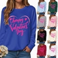 thumbnail image 2 of HCNTES Women's Spring Valentine Long Sleeve Crew Neck Love Heart Graphic Pullover Casual Comfortable Fashion Sweatshirt for Girls(L253-Pink,M), 2 of 9
