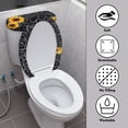 thumbnail image 3 of HELLHERO Elastic Edge Polyester Fabric Toilet Lid Cover Stretch Round Toilet Lid Dust Cover & Stretchy Fabric for Indoor Home, 3 of 7