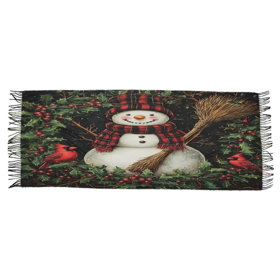 BZSMCE Women Scarf Hat Winter Snowman Simple Pattern Soft Warm Long Large Scarves