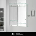 thumbnail image 3 of Fine Fixtures Tub Door Sliding Frameless Tempered Glass 60" W x 66" H Polished Chrome, 3 of 12