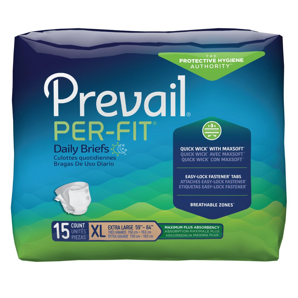 Prevail PerFit Adult Incontinence Brief XL Heavy Absorbency Mat Body