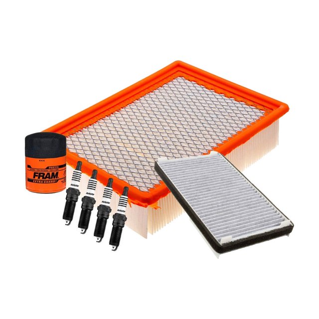 Kit De Bujías Platino, Filtro De Aire, Filtro De Aceite Y Filtro De Cabina 7 PIEZAS Afinación Sin Aceite Compatible con Escape 2001 A 2004 Ford L4 2.0L