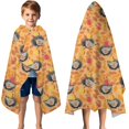 thumbnail image 3 of Fall Hedgehog Apple Leaf Pattern Hooded Bath Towel，50"x30" for Ages 3 To 12 Kids, Quick Dry Lightweight Soft Microfiber Hood Beach Towel Cover Up for Kids, 3 of 7