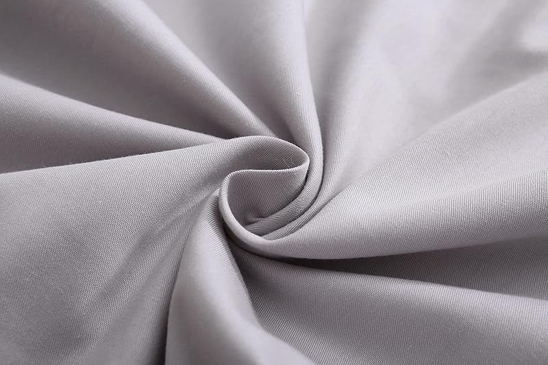 Gray Pillow Shams with Lace Ruffles Shabby Chic Cotton Queen Size Grey Pillowcases 20"x 30" 2-Pack