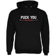 thumbnail image 1 of Chandail à Capuchon Noir pour Adulte « Puck You Play Hockey », 1 of 1