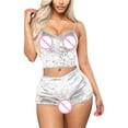 thumbnail image 4 of Tbopshirt Sexy Lingerie for Women,Womens Lingeries Set New Women Fashion Lingerie Velvet Camisole Bow Shorts Set Plus Size Bra Underwear,Valentines Day Gift for Her, 4 of 9