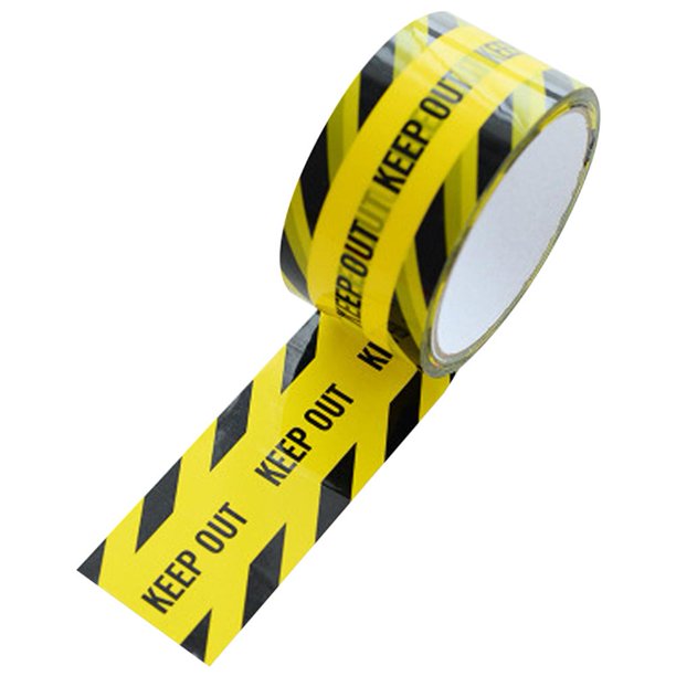 Cinta decorativa espeluznante y aterradora de 4,8 cm x 25 m para decoración de fiesta de Halloween (mantener fuera)