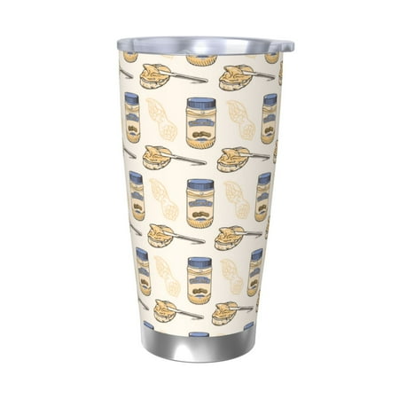 

Uemuo Peanuts Print Travel Coffee Mug 20oz Double-walled Car Cup Stainless Steel Insulated Tumbler Leak-proof Travel Cup Reusable Straw Car Cup-Without Straw